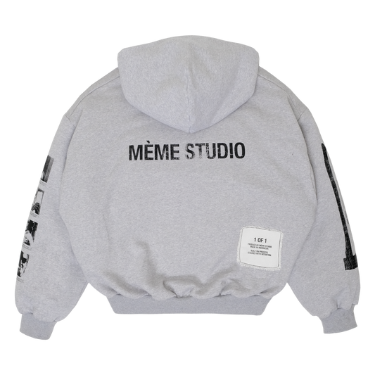 SLASH SWEATER HOODIE DOUBLE ZIP GREY (1 OF 1)