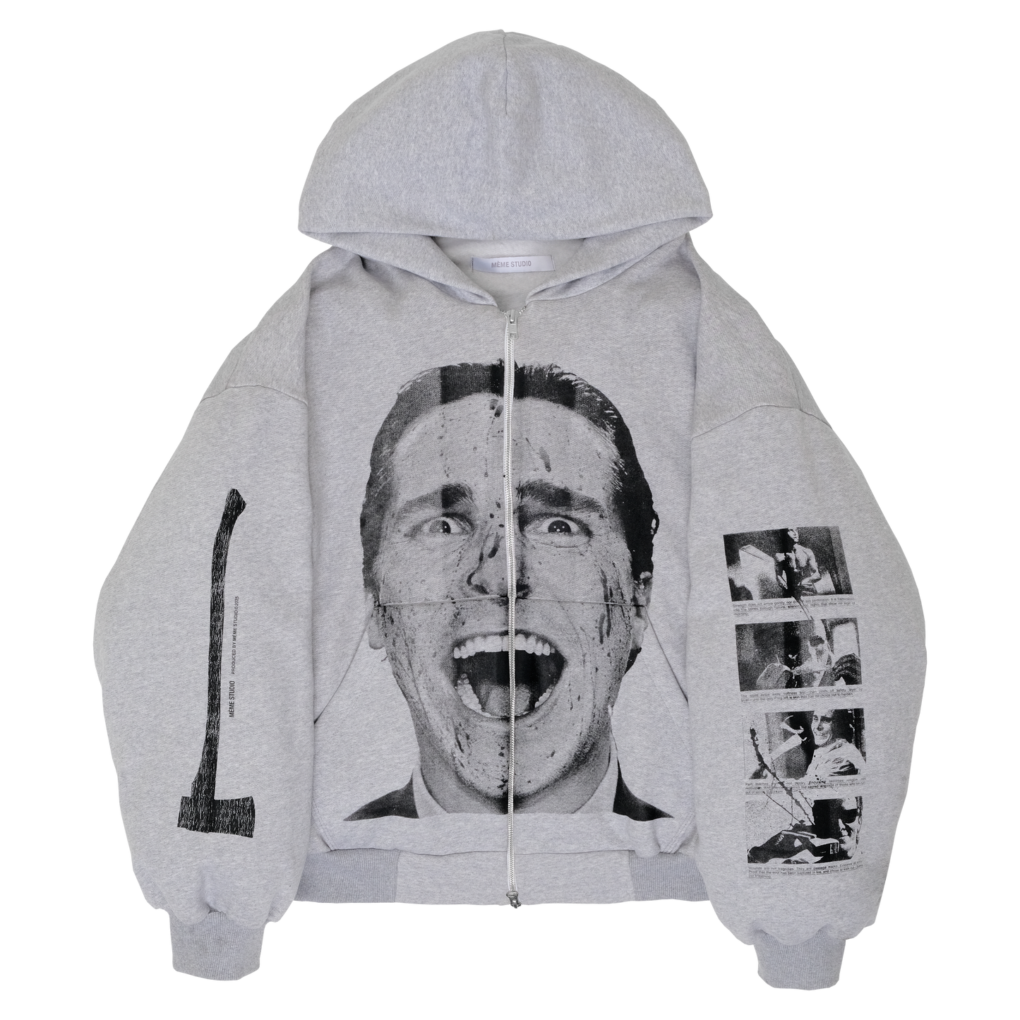 SLASH SWEATER HOODIE DOUBLE ZIP GREY (1 OF 1)
