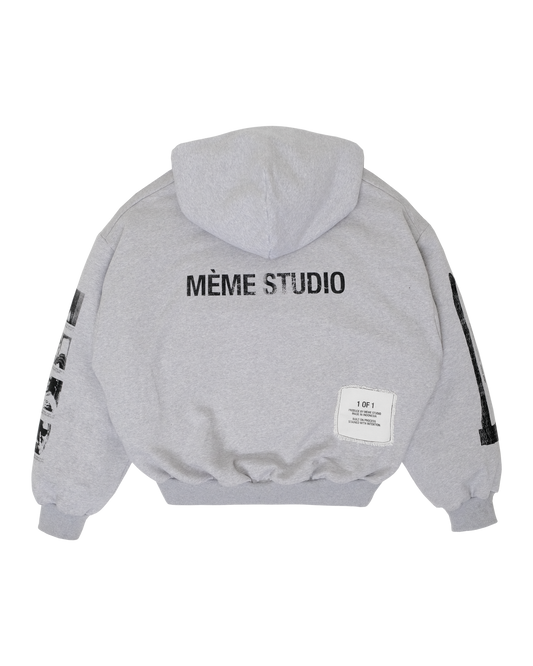 SLASH SWEATER HOODIE DOUBLE ZIP GREY (1 OF 1)