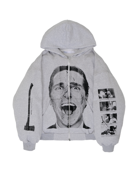 SLASH SWEATER HOODIE DOUBLE ZIP GREY (1 OF 1)