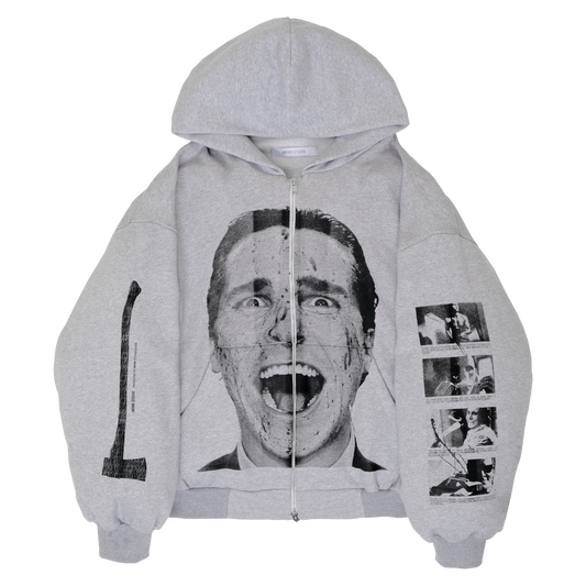 SLASH SWEATER HOODIE DOUBLE ZIP GREY (1 OF 1)