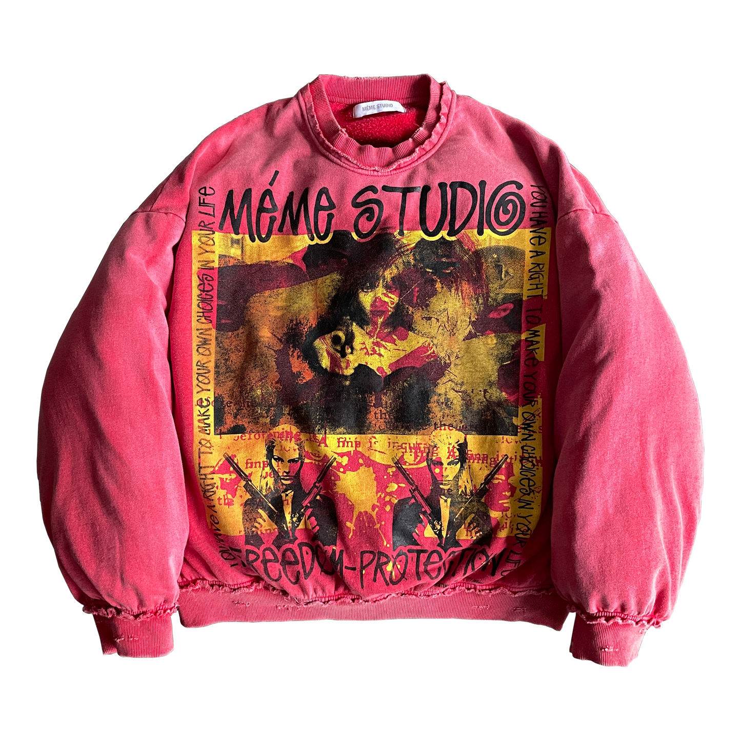 PROTECT SWEATER CREWNECK RED WASH